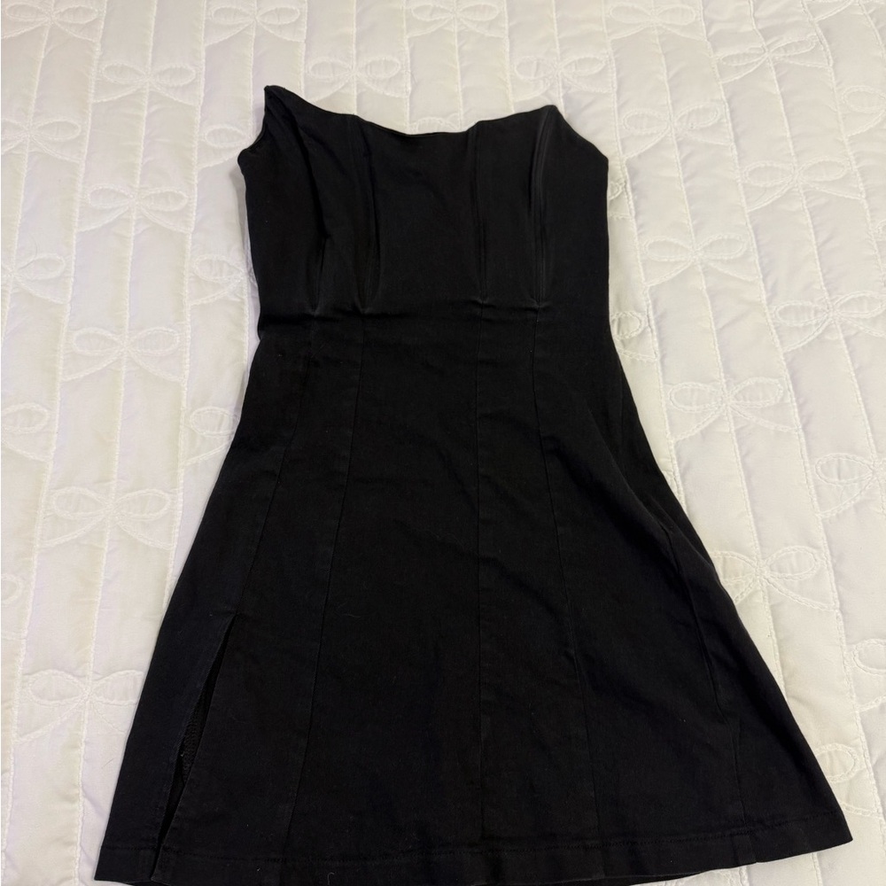 White Fox Boutique Black Strapless A-line Mini Dress